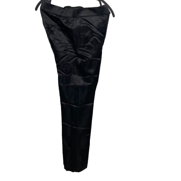 Helmut Lang INTERMIX Trousers Satin Straight Leg High Rise Italy Womens 00 Black - Picture 14 of 14